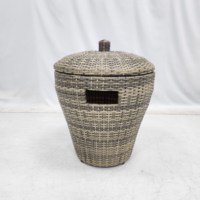 Panier de rangement en osier de rotin synthétique de côté piscine extérieure de haute qualité d'hôtel
