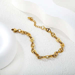 Pulsera de Cadena con Eslabones Geométricos en Forma de I, Aleación de Zinc, Joyería de Moda Unisex, Venta al Por Mayor - Product Image 4