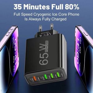 อะแดปเตอร์ชาร์จเร็ว 6 in 1 65W สำหรับผนัง ชาร์จได้ทั้งปลั๊ก US EU UK ช่องเสียบ USB Type C  4USB+2PD - Product Image 6