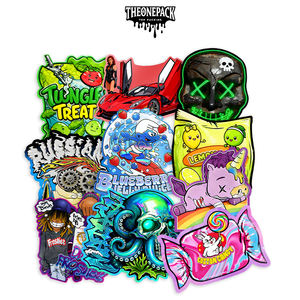 Sacchetti Personalizzati Richiudibili da 3,5 1/8 oz, Forma Speciale, Plastica con Zip, Antiodore, a Prova di Bambino, Confezione Laser, Buste Olografiche in Mylar - Product Image 1