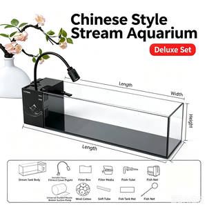 Aquarium de bureau ultra-clair Jinjing - Ensemble de filtration à cycle écologique complet - Product Image 2