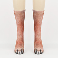 Chaussettes unisexes pour femmes de haute qualité, nouvelle collection, motif amusant, imprimé réaliste de patte d'animal, en coton respirant, vente chaude