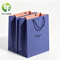 Sacs en kraft de luxe personnalisés avec logo imprimé, poignée en ruban à cordon, emballage écologique pour cadeaux, vêtements, parfums