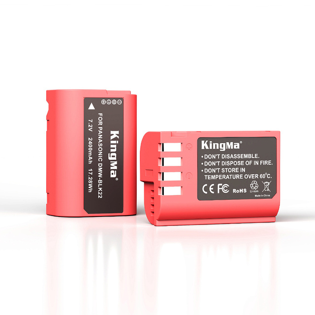 KingMa Rechargeable Battery DMW-BLK22 2400mAh Digital Battery 7.2V Camera Battery for LUMIX S5