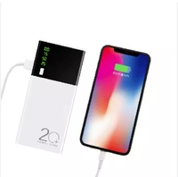 Chargeur portable mini personnalisable 10000mAh avec double port USB, batterie externe avec lumières LED, sortie 20W, alimentation mobile étanche