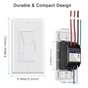 Mỹ tiêu chuẩn 3-cách trượt Dimmer chuyển đơn-cực 0-10V chúng tôi Dimmer chip treo tường kỹ thuật số ánh sáng mờ chuyển 10A - Product Image 2