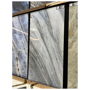 <span class=keywords><strong>Carrelage</strong></span> en porcelaine moderne blanc et noir, aspect pierre, texture marbre, plaqué or, antidérapant, pour sol et mur - Product Image 1