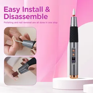 Lime à ongles électrique professionnelle, kit sans fil 13000 tr/min pour le retrait du vernis à ongles, ponceuse et polisseuse électrique pour ongles - Product Image 4