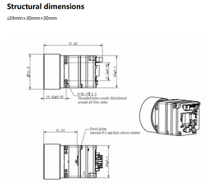 Module d'imagerie thermique VOx non refroidi JS-MINI256-4, 256×192, pas de pixel de 12μm, sortie analogique CVBS, objectif 4mm, cœur de caméra thermique - Product Image 4
