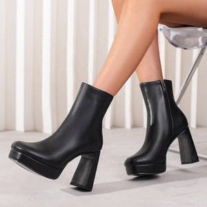 Wide Fit Size 13 Women's Square Heels Stone Print Short <b>Boots</b> Medium Chunky Heel Shoes Booties Custom Large Sizes for Big Feet - Product Image 1