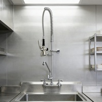 Robinet mélangeur mural commercial pour pré-évier de cuisine, avec poignée en laiton massif, cartouche à vis en laiton et acier inoxydable, pour hôtels et restaurants