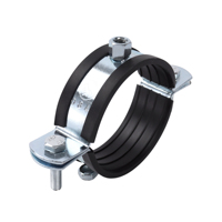 Collier de serrage pour tuyau fixe en acier galvanisé, support de tuyau standard avec écrou hexagonal connecté en caoutchouc M10