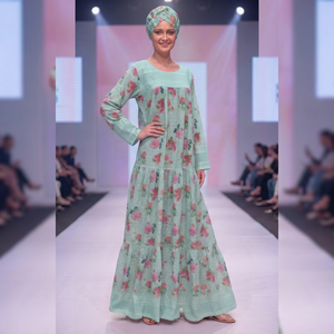 Africana Apparel Women African Floral Printed Rayon Maxi Dress Regular Fit Long Sleeve Summer Ethnic Gown Lace Luxury Custom - Product Image 5