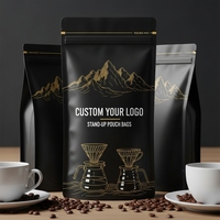 Sacs d'emballage pour café moulu 1 kg, Mylar refermable avec fermeture éclair et résistant à l'humidité, logo personnalisé imprimé, commande en gros, réduction