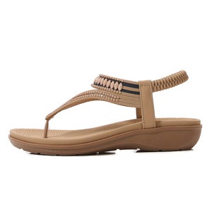 Sandalias de Mujer de Cuero Genuino Estilo Playa Americana, Diseño Geométrico Evergreen, Suela Gruesa y Acolchada - Product Image 6