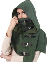 Cape à capuche de moine médiéval pour cosplay d'Halloween avec boucles, cape à capuche Renaissance pour hommes, vêtements de scène
