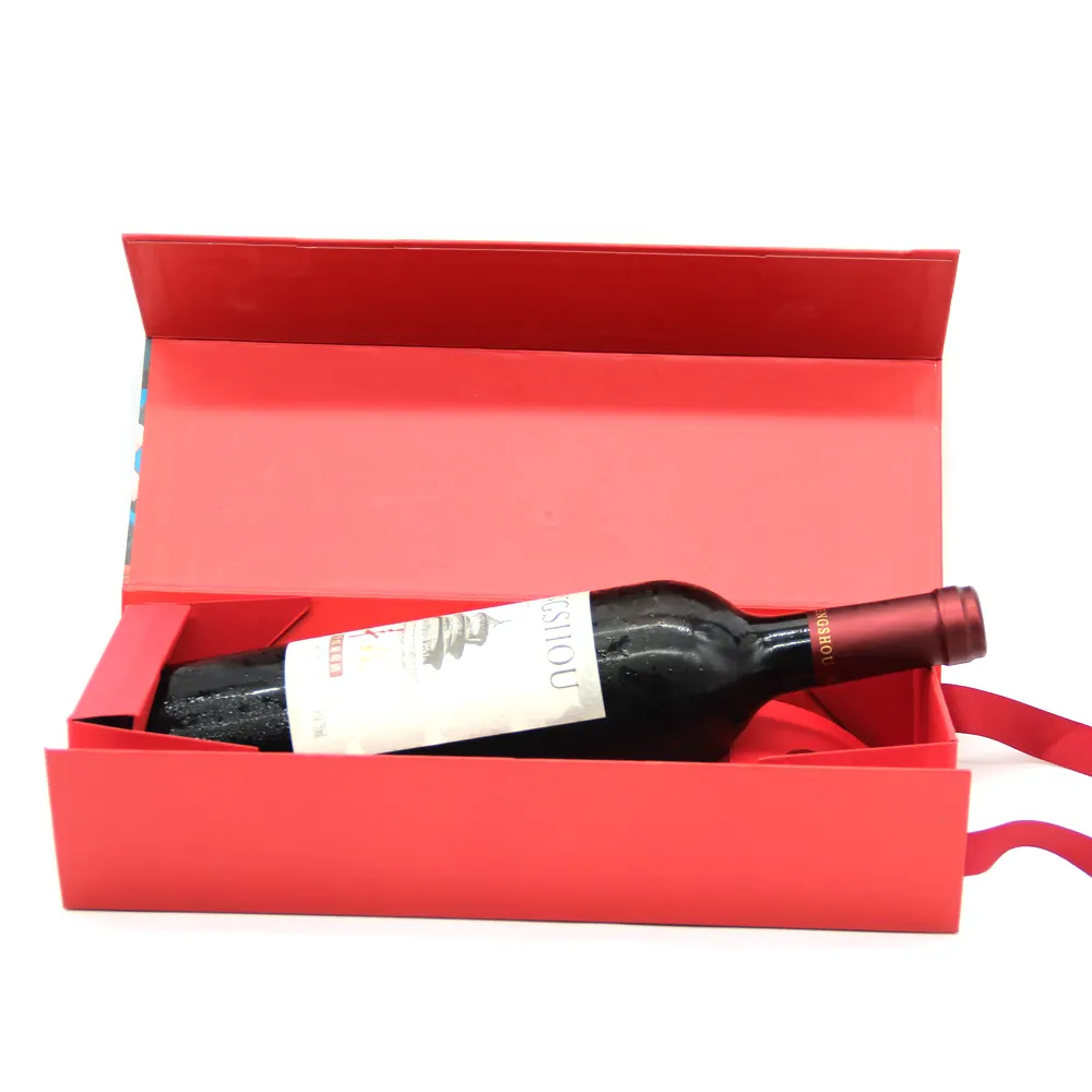 Luxuosa brilhante papel magnético de 3 garrafas, embalagem para vinho, caixa de presente personalizada, copo de vinho, embalagem, caixa de presente, magnética