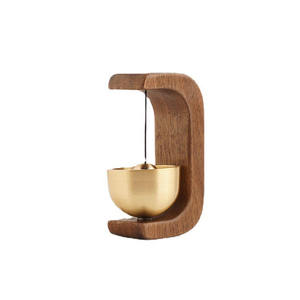 Letrero de pared de succión magnética, terapia de sonido nítido, timbre de cobre japonés, carillón de viento de haya pequeño para café, tienda de Piano, artesanías de madera - Product Image 4