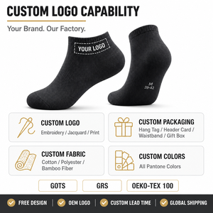 Chaussettes basses pour hommes en coton avec logo personnalisé, vente en gros d'usine CMAX, chaussettes invisibles, fabricant OEM - Product Image 2