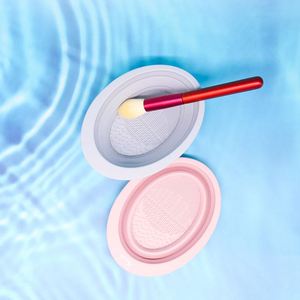 Custom Oem Wholesale Silicone Beauty Egg <b>Brush</b> Multifunction Folding Silica <b>Scrub</b> Bowl Single Tool for Cleaning Makeup - Product Image 1