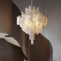 Lustre à pampilles de style italien, luxe léger, pour maisons duplex, escaliers de villas, halls post-modernes, salons et hôtels