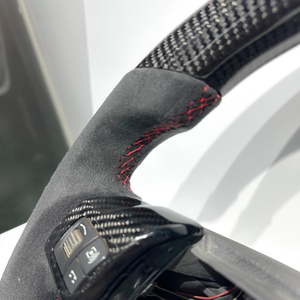 Alcantara พวงมาลัยสปอร์ตสำหรับ <span class=keywords><strong>Opel</strong></span> Astra H V x R ชิ้นส่วนรถสปอร์ตสีดำคาร์บอนไฟเบอร์ออกแบบได้ตามต้องการ - Product Image 5