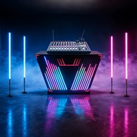 Livraison DDP depuis l'entrepôt UE : Pack de 4 tubes lumineux LED néon RGB alimentés par batterie 5000 mAh avec support pour éclairage de scène, DJ, studio et fêtes