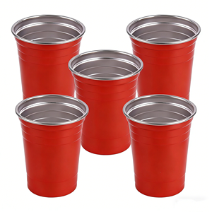 Gobelets de fête en acier inoxydable de 500 ml (12 oz) en métal pour la vente en gros, tasses à bière en aluminium pour jeux, gobelets en aluminium pour le ping-pong - Product Image 1