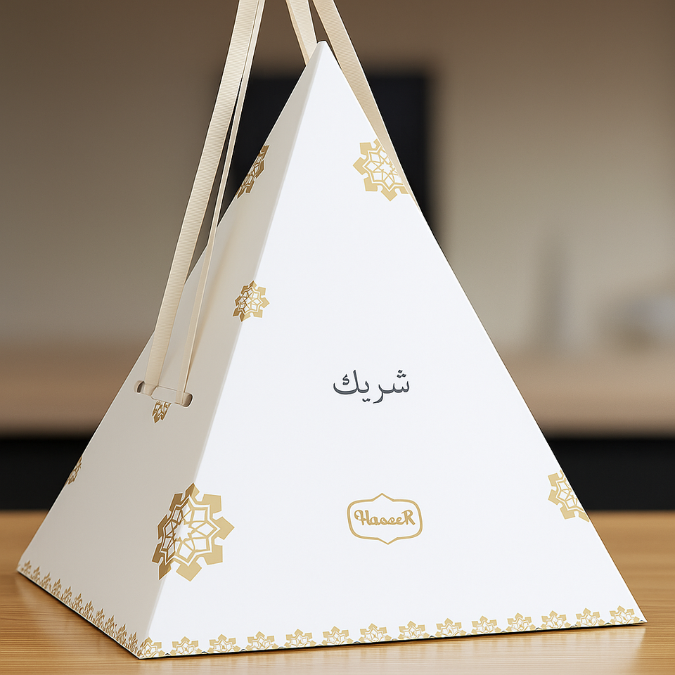 Custom 4-Layer Pyramid Packaging Box with Handle for Cake, Pastries ...