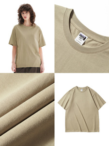 Camiseta Clásica de Algodón Lisa y Holgada al por Mayor, Camiseta de Gran Gramaje en Varios Colores, con Logotipo Personalizado con Impresión Puff, Camiseta para Hombre - Product Image 4