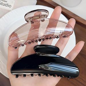 مشابك شعر أنيقة وراقية بتصميم نصف دائري مصنوعة من مواد بلاستيكية عالية الجودة، بطول 11 سم، مناسبة للاستخدام اليومي والعادي. - Product Image 3