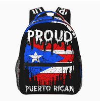 Sac à dos pour enfants à grande capacité, design drapeau de Porto Rico personnalisé, sac à dos de sport de plein air, vente chaude