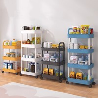 Lage Prijs 3-Tier Mobiele Groenteopslag Rolwagentje Met Wielen Ruimtebesparende Huishoudelijke Organizer Trolleykar