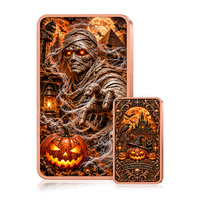 Barre de cuivre fin .999 de 1 oz, thème Halloween, barre métallique colorée, souvenir fantôme, vampire, momie, loup-garou, citrouille