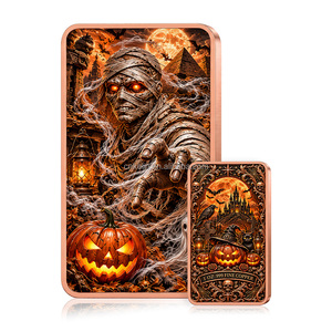 Barre de cuivre fin .999 de 1 oz, thème Halloween, barre métallique colorée, souvenir fantôme, vampire, momie, <span class=keywords><strong>loup</strong></span>-<span class=keywords><strong>garou</strong></span>, citrouille - Product Image 2