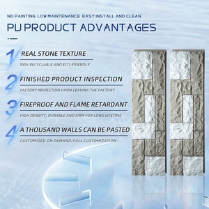 Grande parete di pietra 3D decorazione esterna leggera impermeabile in pietra artificiale di quarzo per esterno controsoffitto decorazione lastra di forma - Product Image 3