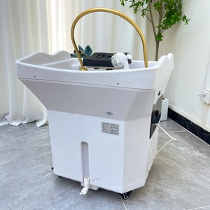 Lavabo Portátil Ajustable de Diseño Moderno para Salón de Belleza, Mueble de Champú para Hospital, Barbería y Salón de Belleza con Tanque de Agua - Product Image 1