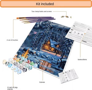 XIXI - Decoración Popular para el Hogar, Arte de Pared de Lujo, Arte Moderno, Impresión Digital, Pintura de Paisaje en Lienzo Hecha a Mano por Número - Product Image 2