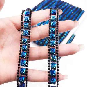 Décoration en strass bleu royal scintillant pour costumes de <span class=keywords><strong>carnaval</strong></span> des Caraïbes pour femmes - Product Image 6