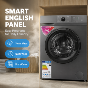 Wasmachine/droger 10kg voor thuisgebruik, voorlader, alles-in-één, roestvrijstalen trommel, slim touchscreen bediening, hoge efficiëntie - Product Image 3