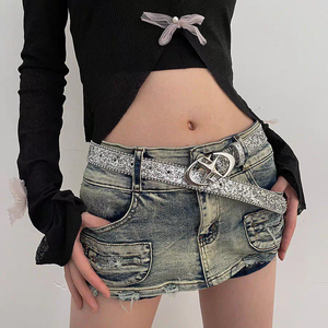 Ceinture rose tendance Y2K pour femmes, ceinture western vintage pour jeans, décorative, polyvalente, originale - Product Image 3