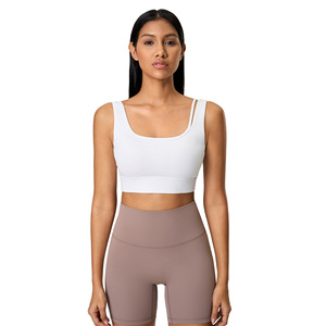 Reggiseno da donna a girocollo con spalline, supporto medio, chiusura posteriore a tre ganci, schiena a U, per corsa, allenamento e yoga - Product Image 6