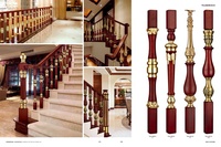 Conception de main courante de gril d'escalier en bronze européen haut de gamme pour balustrades de villa