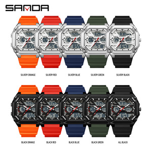 นาฬิกาข้อมือผู้ชาย SANDA 6325 รุ่นขายดี ดีไซน์สปอร์ต หน้าปัดคู่ ฟังก์ชั่นหลากหลาย สาย TPU กันน้ำ เหมาะสำหรับใส่ลำลองและกิจกรรมกลางแจ้ง ของขวัญ - Product Image 6