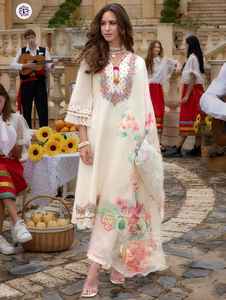 Most Amazing Beautiful Traditional Indian Pakistani Embroidered Top-Bottom Viscose Chanderi Dupatta Fully Stitched Summer - Product Image 2