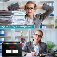 Organisateur de documents portable pour l'école/le bureau, boîte à dossiers multi-poches avec dossier extensible, matériau PP pour le rangement des documents sur le bureau