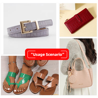 Sac en cuir synthétique imprimé crocodile bicolore PVC, sac en cuir artificiel, napperon pour chaussures, portefeuille pour décorer la ceinture, tissu en Faux cuir