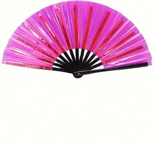 Pvc Large Custom Colors 13 Inch Large Folding Fan for Event - Product Image 1