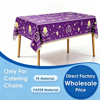 Nappe jetable en feuille d'or violet, imperméable, en plastique PE, rectangulaire, pour fête de remise de diplôme