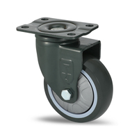 Roue pivotante robuste en PU de 4 pouces, noyau en PP, bande de roulement en polyuréthane, roulement 6202, charge de 150 kg, frein de blocage total